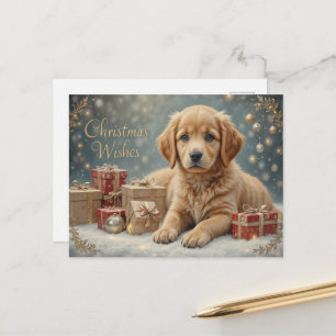 Süßer Winter Welpe Weihnachten Cozy Urlaub Postkarte
