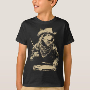 Süßer Wolf spielt Ds Lustiger Cowboy Tier Western T-Shirt