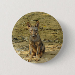 Süßer Wolfswelpe Button