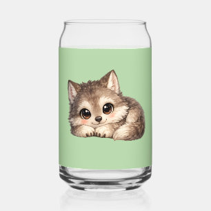 Süßer Wolfswelpe mit funkelnden Augen und Charme Dosenglas