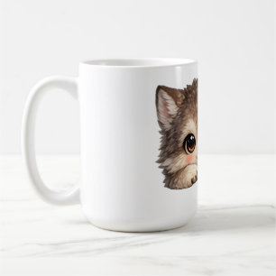 Süßer Wolfswelpe mit funkelnden Augen und Charme Kaffeetasse