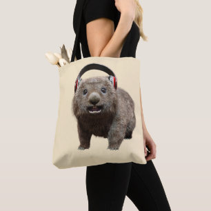 Süßer Wombat mit Kopfhörern Musikliebhaber Kunst
