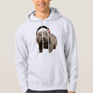 Süßer Wombat mit Kopfhörern Musikliebhaber Kunst Hoodie