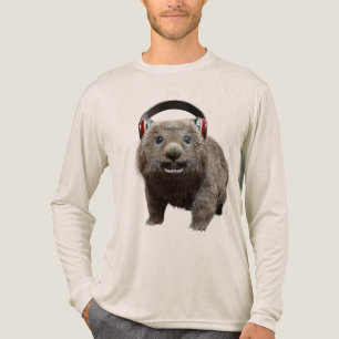 Süßer Wombat mit Kopfhörern Musikliebhaber Kunst Tri-Blend Shirt