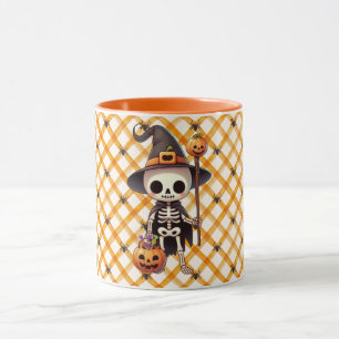 Süßer, wunderlicher Halloween-Skelett Tasse