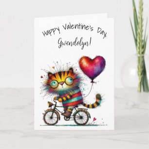 Süßer wunderlicher Tiger Frohen Valentinstag Karte