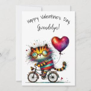 Süßer wunderlicher Tiger Valentinstag Flach Karte