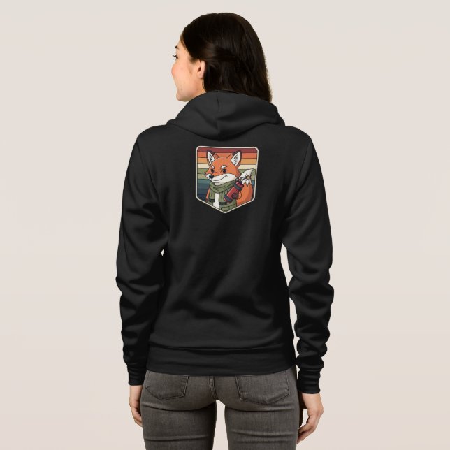 Süßer wütender Fuchs Hoodie (Schwarz voll)