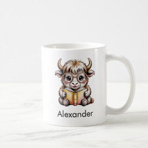 Süßer Yak, der ein Buch liest, individuell anpassb Kaffeetasse