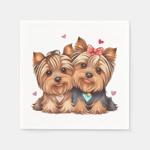 Süßer Yorkie Liebling Welpe Hund Yorkshire Terrier Serviette
