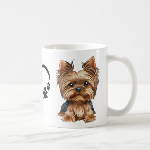 Süßer Yorkie-Welpe Wasserfarbe Yorkshire Terrier Kaffeetasse