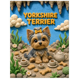 Süßer Yorkshire Terrier Welpe, Baby Hund Postkarte