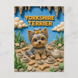 Süßer Yorkshire Terrier Welpe, Baby Hund Postkarte