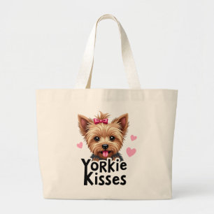 Süßer Yorkshire Terrier Yorkie Kuss Hunde Liebhabe Jumbo Stoffbeutel