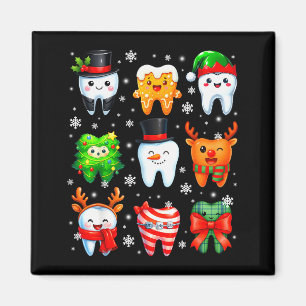 Süßer Zahnschneemann Weihnachten Xmas Männer Fraue Magnet