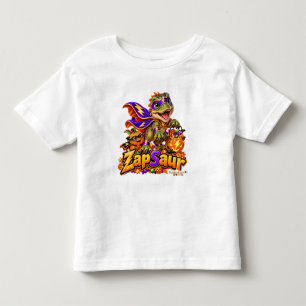 Süßer ZapSaur-Dinosaurier-Superheld Halloween-Kind Kleinkind T-shirt