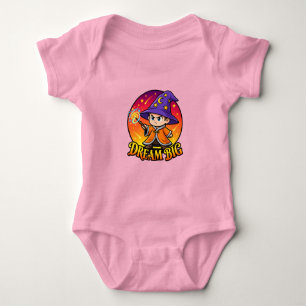Süßer Zauberer Rosa Baby-Body mit großem Traum Baby Strampler