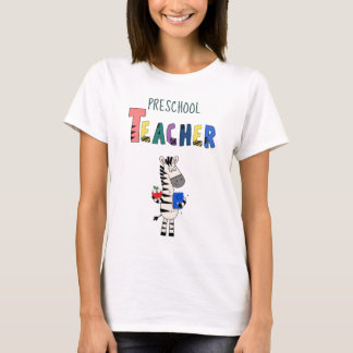 Süßer Zebra-Vorschullehrer T-Shirt