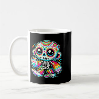 Süßer Zucker-Schädel Bigfoot Día De Los Muertos Kaffeetasse