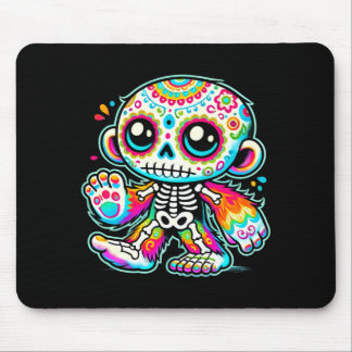 Süßer Zucker-Schädel Bigfoot Día De Los Muertos Mousepad