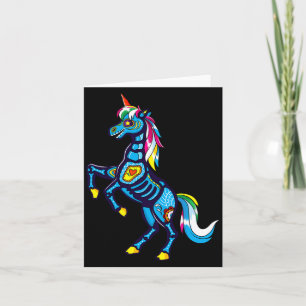 Süßer Zucker-Schädel-Mexikanischer Einhorn-Hallowe Karte
