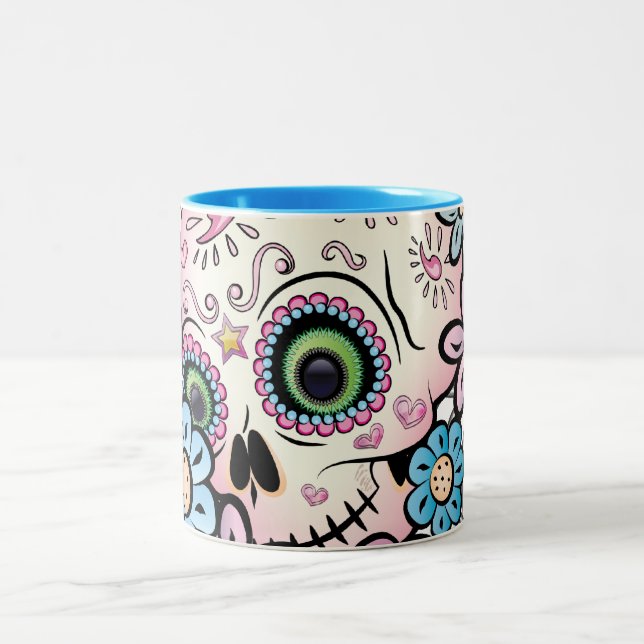 Süßer Zuckerschädel Zweifarbige Tasse (Mittel)