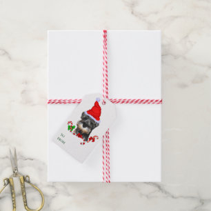Süßer Zwergschnauzer Weihnachten Geschenkanhänger