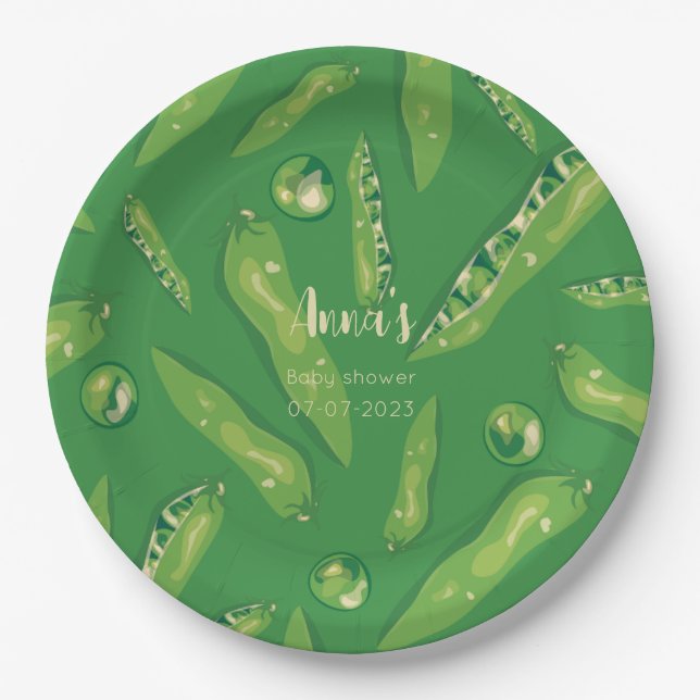 Süßerbse Babydusche Pappteller (Vorderseite)