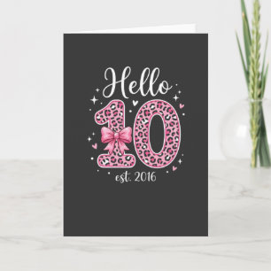 Süßes 10. Geburtstagsmädchen Hello 10 est 2016 T-S Karte
