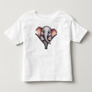 Süßes 3D-Baby-Elefant mit Reißverschluss-T-Shirt Kleinkind T-shirt