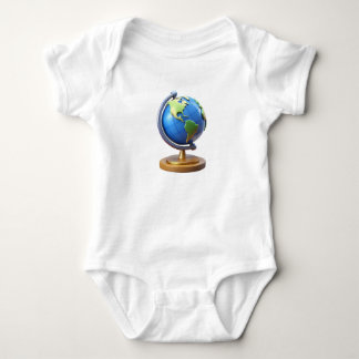 Süßes 3D-Weltkugel-Baby-T-Shirt – Liebling Baby Strampler