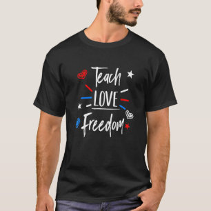 Süßes 4. Juli-Lehrer Rot-Weiß-Blau-Design T-Shirt