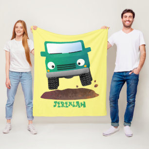 Süßes 4X4-Geländefahrzeug Cartoon-Auto Fleecedecke