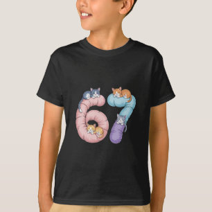 Süßes 67 Katzen Meme Design T-Shirt