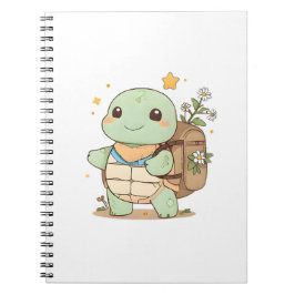 Süßes Abenteuer-Schildkröten-Reisender Kawaii-Desi Notizblock