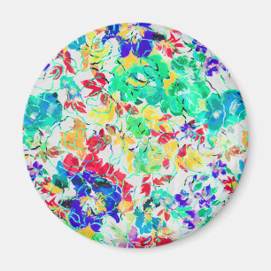 Süßes abstraktes Blumenmuster-Puzzle Magnet