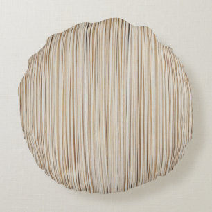 Süßes abstraktes braunes Liniendesign Rundes Kissen