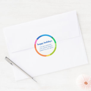 Süßes abstraktes Regenbogen-Feiertags-Rücksende-Ad Runder Aufkleber