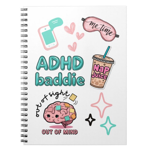 Süßes ADHD-Baddie-Notizbuch  Notizblock (Vorderseite)