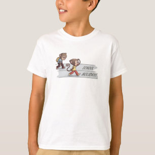 Süßes Affen-Schul- vs. Urlaubsstimmung-Kinder-T-Sh T-Shirt