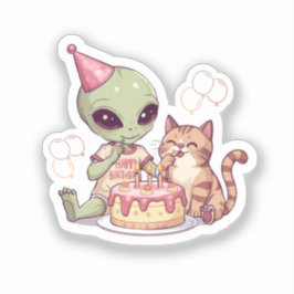 Süßes Alien-Geburtstagsdesign Aufkleber