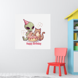 Süßes Alien-Geburtstagsdesign Poster