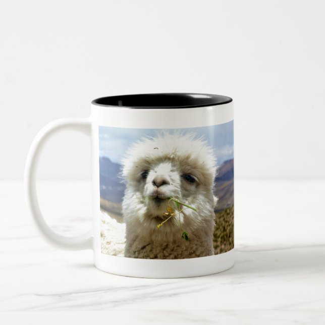 Süsses Alpaca Zweifarbige Tasse (Links)