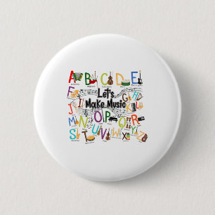 Süßes Alphabet-Design für Musiklehrer Männer Fraue Button