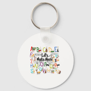 Süßes Alphabet-Design für Musiklehrer Männer Fraue Schlüsselanhänger