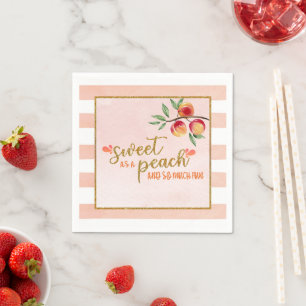 Süßes als Pfirsich Napkin - Streifen (P) Serviette