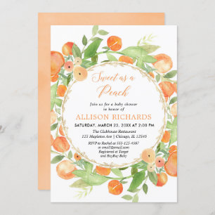 Süßes als Pfirsichmädchendusche Einladung