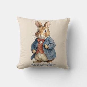 Süßes altmodisches Kaninchen personalisieren Kissen