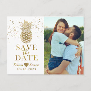Süßes Ananas-Foto Save the Date Postkarte
