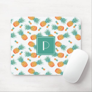 Süßes Ananas-Fruchtmuster-Monogramm Mousepad